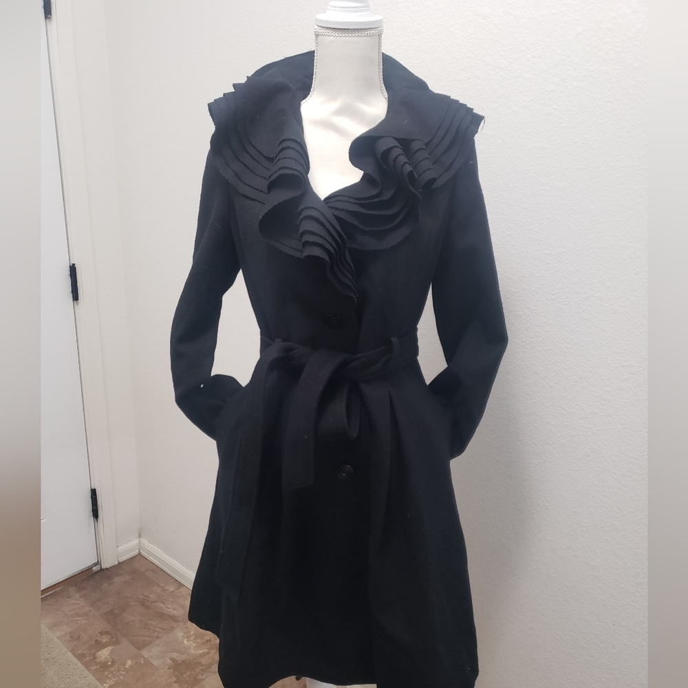 Candies ruffle collared coat Medium - Picture 9 of 13